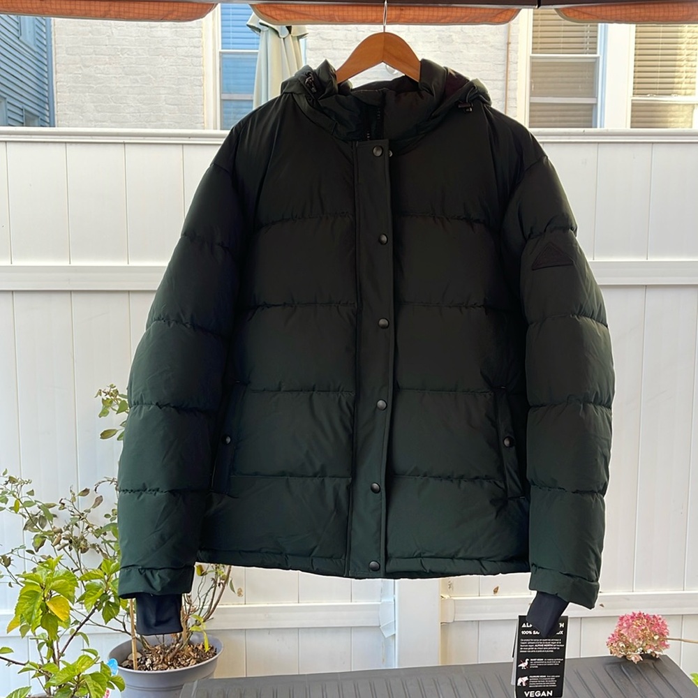 Alpine North - Forillon Vegan Down Short Quilted Puffer Jacket - Deep Green 1X